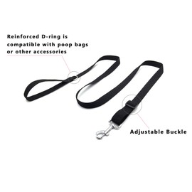 6FT Adjustable Dog Leash, Nylon Dog Leashes for Medium Large Dogs (Black)