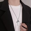 72ore Gifts for Husband Necklace Silver Cross Pendant Stainless Steel