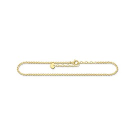 Thomas Sabo AK0035-413-39-L27V Women's Anklet Silver 925 Sterling Silver with 750 Yellow Gold Plating in Cord Look Length: 22-27 cm, Sterling Silver, No Gemstone