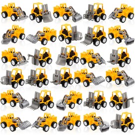 Sosation 108 Pcs Construction Engineering Trucks Small Digger Truck Toys Pull Back Vehicles Mini Excavator Toys Car Set for Kids Birthday Party Favors Boys Girls Gifts Cake Stocking Stuffers