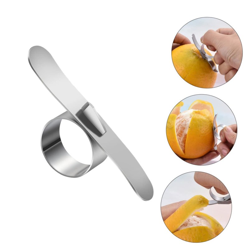 LIFKOME 1Set Stainless Steel Citrus Peelers Ergonomic Orange Peeler Tools