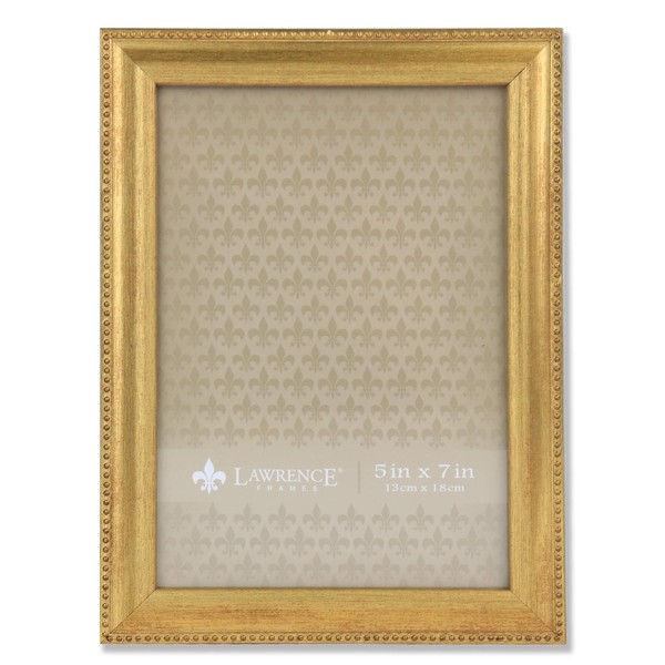 Lawrence Frames Classic Bead Picture Frame, 5x7, Gold