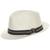Panama Jack Matte Toyo Bow Band Fedora Hat - Ivory