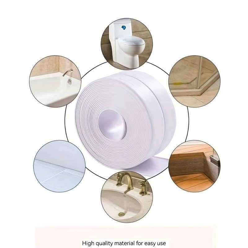3.2m Self-Adhesive Toilet Caulking Strip, Bathroom Sealant Tape for Floor