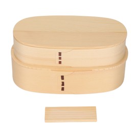 Wooden Bento Boxes Double Wood Color Bento Lunch Box Portable Composite Wood Lunch Bento Box for Student for School Camping