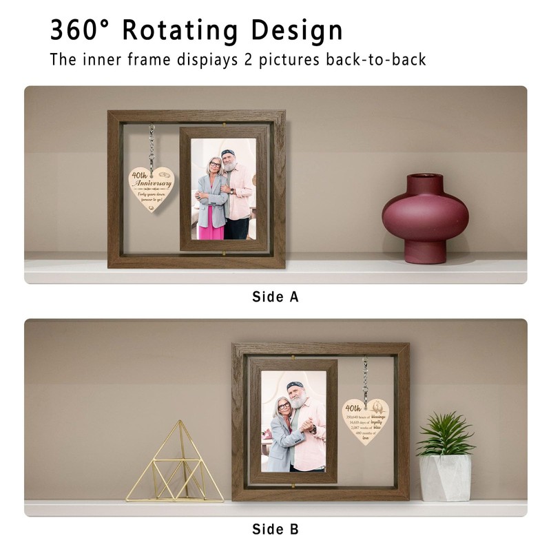 40th Wedding Anniversary Photo Frame Gifts, Ruby Anniversary Frame for