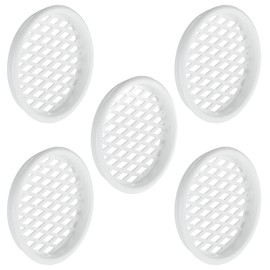 cyclingcolors 5x Ventilation Grille Exhaust Grille Outer Grille Round Total 55 mm Inner 50 mm Plastic Air Rosette Perforated Flat White