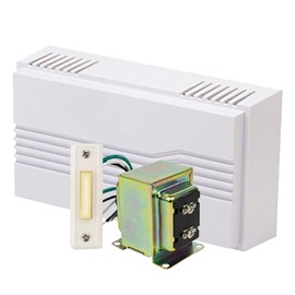 Newhouse Hardware Hardwired Chime Kit with 16-Volt/30VA Transformer and Surface-Mount White Button