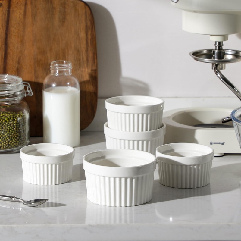MALACASA Ramekins 12 oz Oven Safe, Porcelain Creme Brulee Ramekins