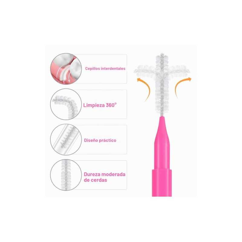 Healvian Interdental Brush Cepillo Interdental Portátil Para Limpieza Entre Dientes