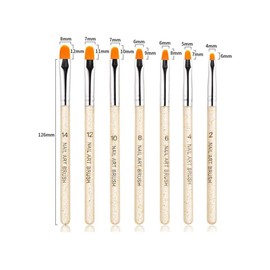 Aoshang Aoshang 7Pcs Uv Gel Nail Brush, Poly Extension Gel Brush, Nail Art Tips Builder Painting Pen Set(No.2/4/6/8/10/12/14)