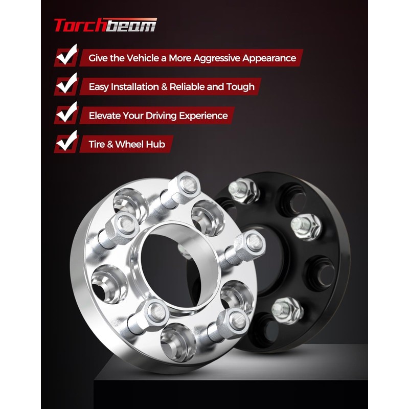 Torchbeam 5x5.5 to 5x5 Lug Centric Wheel Adapters 1.5 inch
