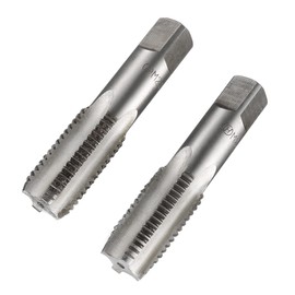 sourcing map Metric Hand Tap M24 Thread 3 Pitch 4 Straight Flutes H2 Alloy Tool Steel Bottom & Taper Screw Tap Set Tapping Tools for Repairing 1 Pair