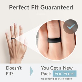 ThunderFit Women's Silicone Wedding Rings, Rubber Engagement Bands 6mm Wide 2mm Thick - 1/4/6/8/9/12 Variety Multipack