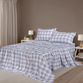 ZOYER Flannel Sheets King Size Set - Soft & Comfy Deep Pocket Cotton Flannel Bedding, Fitted Up to 16", Double Brushed King Bed Sheets, 4 Pieces, Symphony