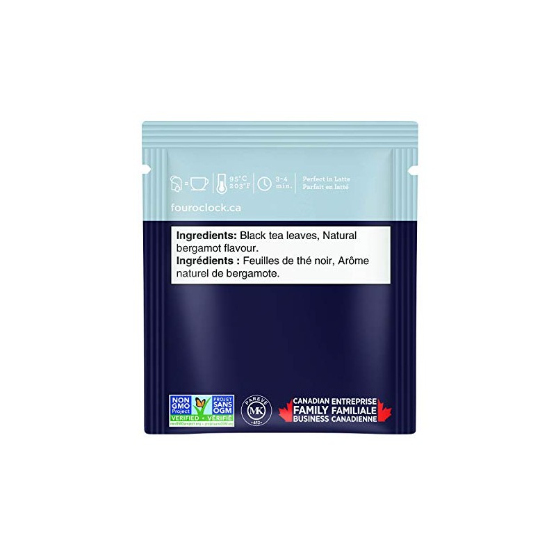 Four O'Clock Black Tea Earl Grey, Non-GMO, Kosher, Gluten-Free, 20