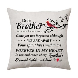 Aconesong Brother Memorial Gifts Sympathy Gift Bereavement Cushion Cover Gift for Who Loss of Brother In Memory of Brother Keepsake Passed Away Decorative Pillow Cover 45 x 45 cm (Brother)