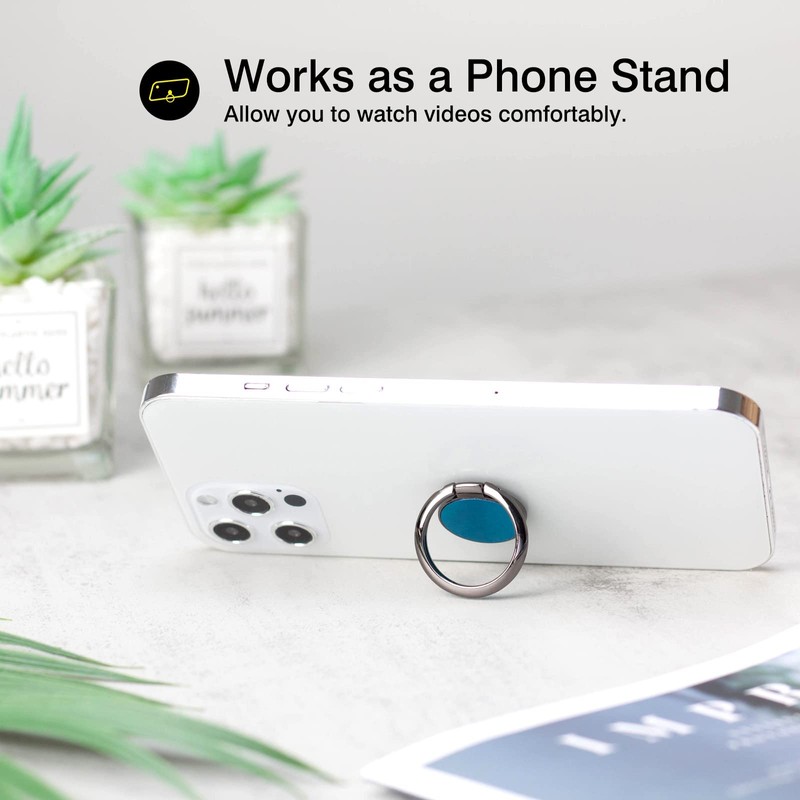 [2 Pack] Round Mirror Design Cell Phone Ring Holder Stand,