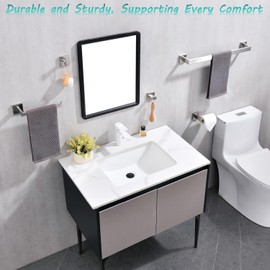 Bathroom Hardware Set 10PCS Brushed Nickel Bathroom Accessories Set SUS304 Towel Bar Set 24 Inch Bathroom Towel Holder Set RUSTPROOF Wall Mount Towel Rack Set (10, Brushed Nickel)