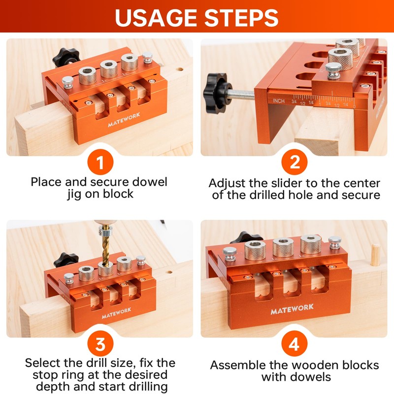 Dowel Jig, Adjustable Width Doweling Jig for Woodworking, Biscuit Joiner