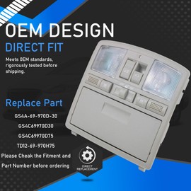 YzusGomumu Overhead Console Reading LED Light Console Compatible With 2009-2013 Mazda 6 2010-2015 Mazda CX-9 Headlights Replaces GS4A-69-970D-30 GS4C69970D30 GS4C69970D75 TD12-69-970H75