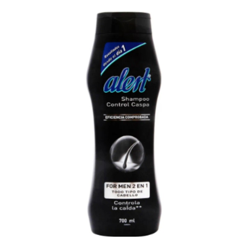 Shampoo Alert Control Caspa Para Hombre 2 En 1 700ml