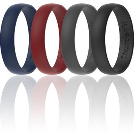 ThunderFit Unisex Silicone Wedding Rings, Rubber Engagement Bands, Variety Multipack 1,4,7