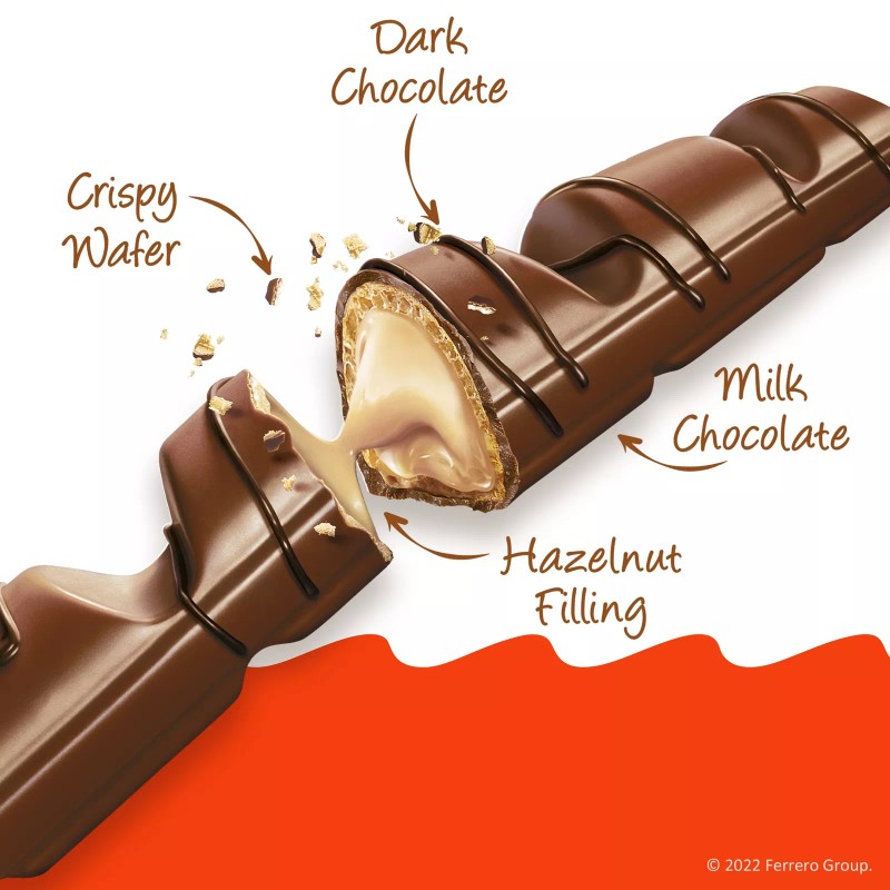 Kinder Bueno, Bulk 20 Pack, Milk Chocolate And Hazelnut Cream,