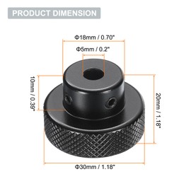 HARFINGTON Aluminum Alloy Handwheel 30mm OD 5mm Bore Aluminum Milling Machine Handle Machine Tool Hand Wheel with Wrench and 2pcs Screws for Milling Machine Lathe, Black