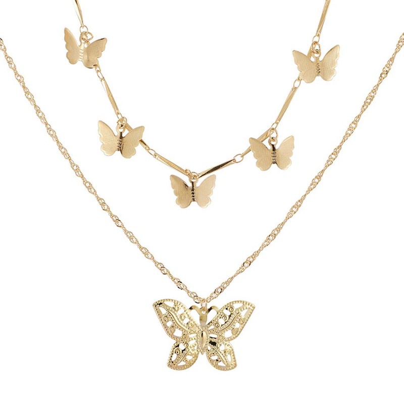 fxmimior - Collar de mariposa para mujer con capa fina