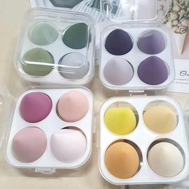 Nature's Farmer Sticky Puff 4p Sponge Cushion Pad Makeup Tool Cosmetic Supplies Ricator Purple 1 Set / 네이처스 파머 찰진 퍼프 4p 스펀지 쿠션 패드 메이크업 도구 화장 용품 리 케이 터 퍼플1세트