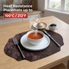 Scalloped Oval Reversible Leather Placemats 6Pcs, Waterproof Washable Non-Slip Heat