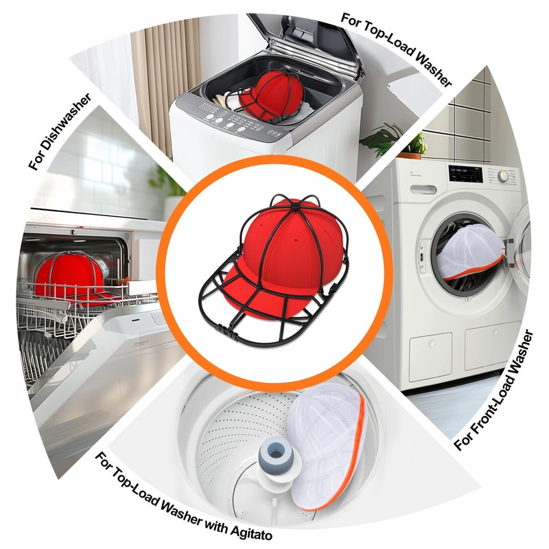 XQXA Hat Washer Cage 2-Pack - Baseball Cap Washing Machine