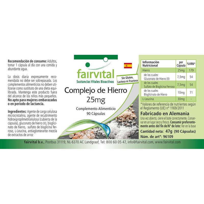 Fairvital Iron Complex 25 mg Capsules – High Dose –