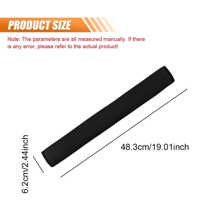 Extra Long Car Seatbelt Cover, 19In Shoulder Protector Pad, Black