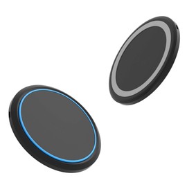 BoxWave Charger Compatible with BLU G90 Pro - SwiftCharge PowerDisc Wireless Charger (15W) with Wireless Chargers That Require QC3.0 minicube, Qi Wireless 15W Circular Desktop Charger - Jet Black