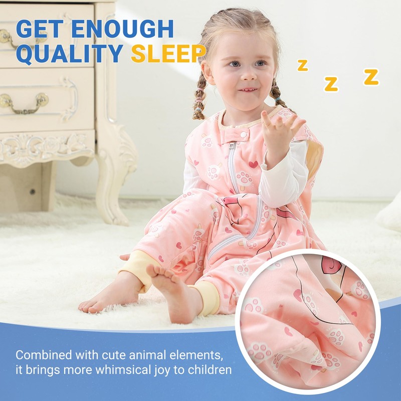 BETTERFUN - Saco de dormir para niños pequeños con pies