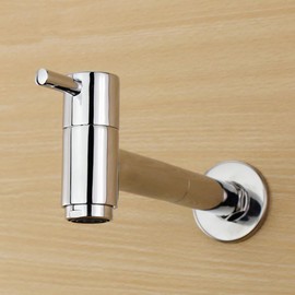 Chrome Plated Brass Wall Mounted Faucet Outdoor Garden Balcony Mop Sink Cold Tap Bathroom Laundry