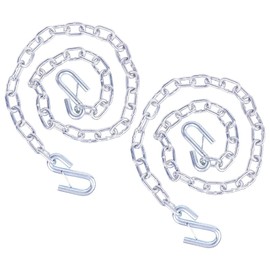 TeukRiGa 3/16" X 54" Grade 30 Steel Boat Trailer Safety Chain with Spring Clip Hooks 3500 lbs, 2 Pcs (3/16" X 54")