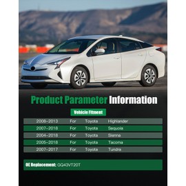 SCITOO Keyless Entry Remote Control for Toyota for Sequoia for Sienna for Tacoma for Tundra for Highlander 5.7L 3.5L 2.7L 4.6L 4.0L 4.7L 3.3L 2004-2018 GQ43VT20T (1 PCS) 3 buttons