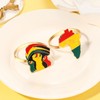 Juneteenth Napkin Rings,Set of 6 Africa Map Flag Fist Happy