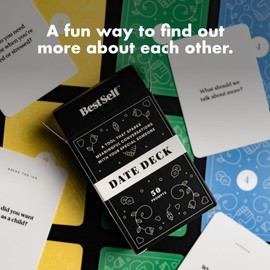 Date Deck by BestSelf — Exciting, Engaging, and Though-Provoking Conversation Prompts Perfect for Unlocking Connection, Companionship and Meaningful Discussion — 50 Cards
