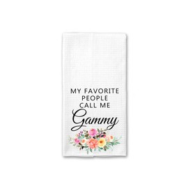 My Favorite People Call Me Gammy Kitchen Towel - Gammy Tea Towels - Kitchen Décor - Grandmother Gift - New Home Gift Farm Decorations House Towel - Grandma Dish Towel