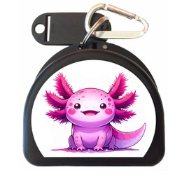 Zumoe Axolotl Retainer and Mouthguard Case with Carabiner, Durable Mouthguard Case for Sports, Teeth Aligner Retainer Holder for Travel and Protection, Ideal for Secure Storage - Black