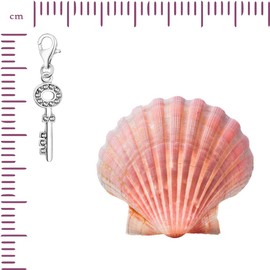 Quiges 3D Key Clip On Charm Pendant with Cubic Zirconia Silver Plated Women's Jewellery