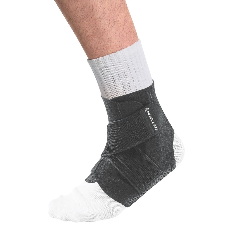 Mueller Adjustable Ankle Support, Black - One Size Fits Most