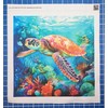 Fabric Panel 8"x8" Sea Turtle 100% Cotton Quilting Sewing Block