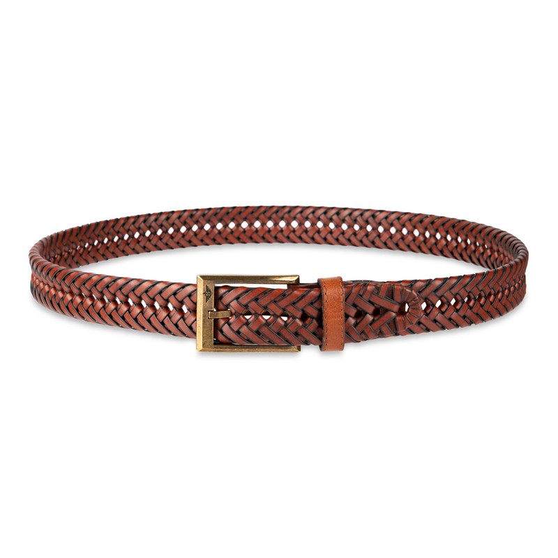 Dockers Men's 30mm Glazed Top Braided Belt,Tan,34