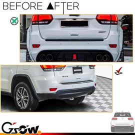 GSOWO 2 PCS Red LED Rear Bumper Reflectors Fog Brake Tail Lights Cover for Je-ep Grand Cherokee 2012-2021, Compass 2011-2017, Dodge Journey 2011-2017 - Red Lens
