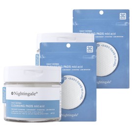 Nightingale Daily Derma Cleansing Pad Mild Acid 70p + ​​10p, 80 sheets, 2 pieces / 나이팅게일 데일리 더마 클렌징 패드 마일드 애씨드 70p + 10p, 80매입, 2개